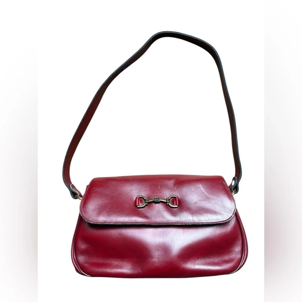 Vintage 70s ETIENNE AIGNER Handmade Leather Handbag Shoulder Bag OXBLOOD RARE.